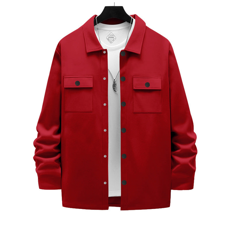 Herren Hemdjacke Modern mit Taschen Komfortable Schnitt