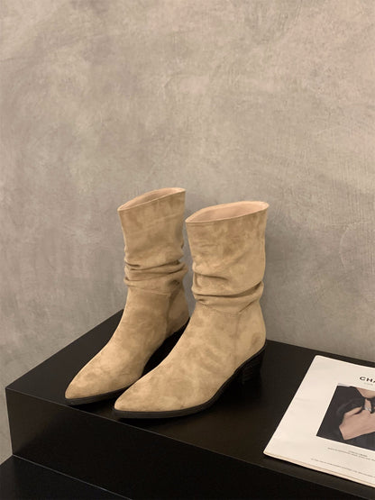 Damen Stiefeletten Spitz Schuhe Gummisohle Schnürsenkel