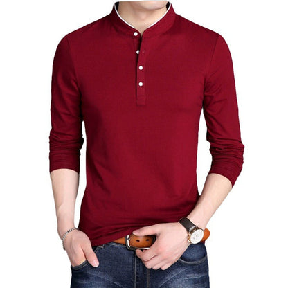 Herren Langarm-Shirt Moderner Schnitt Baumwolle Hochwertig