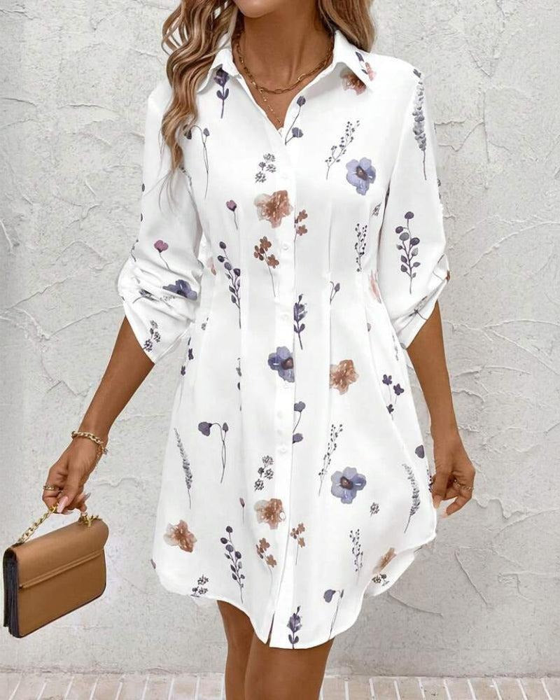 Damenkleid Blusestyle Floral Modern Komfortschnitt
