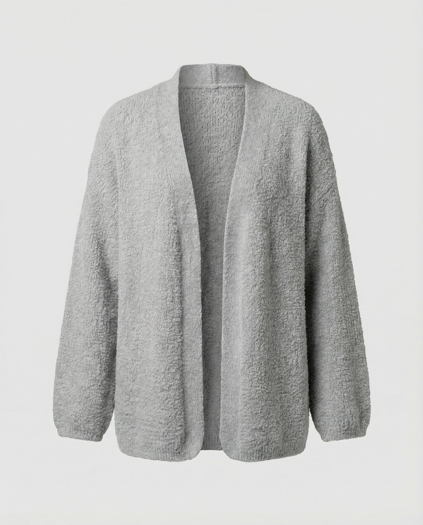Damen Cardigan Offen mit Ballonärmeln Großzügig Elegant