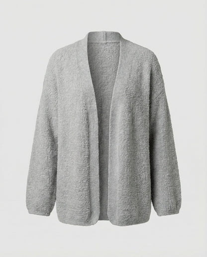 Damen Cardigan Offen mit Ballonärmeln Großzügig Elegant