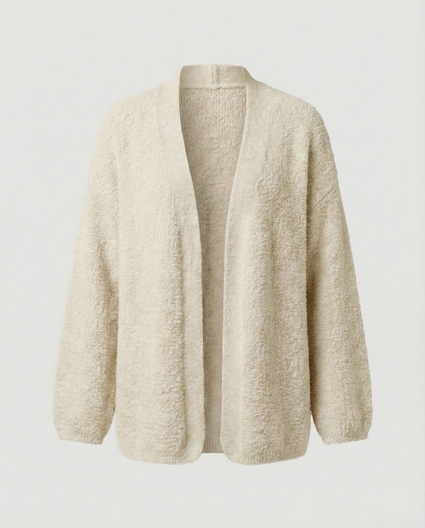 Damen Cardigan Offen mit Ballonärmeln Großzügig Elegant