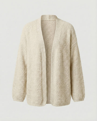 Damen Cardigan Offen mit Ballonärmeln Großzügig Elegant
