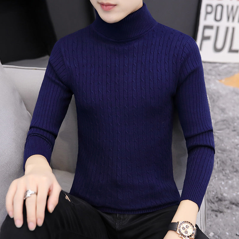 Herren Pullover Rollkragen Rippstrick Design Modern