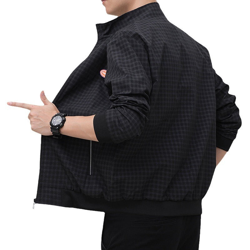Herren Jacke Karomuster Freizeitjacke Mit Taschen Modern