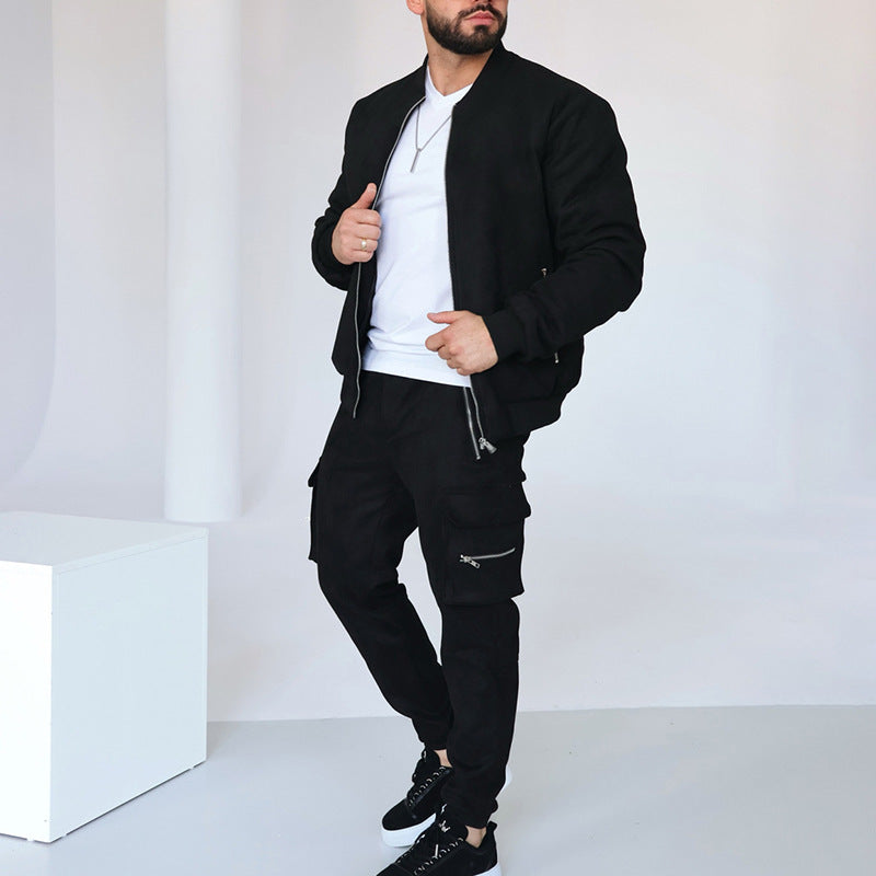 Herren Bomberjacke Sportlich Cargo Stil