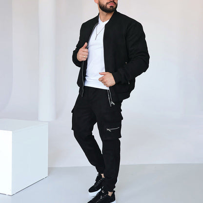 Herren Bomberjacke Sportlich Cargo Stil