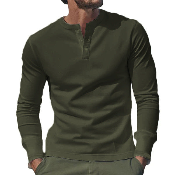 Herren Langarmhemd Baumwolle Bequem Knopfleiste Modern