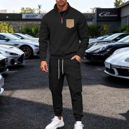 Herren Sportanzug Modern Sportlich Grau