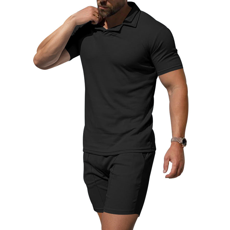 Herren Poloshirt und Shorts Set Elastisch Komfortabel Modern