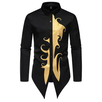 Herren Designerhemd Langarm Asymmetrisch Modern Berlin Style
