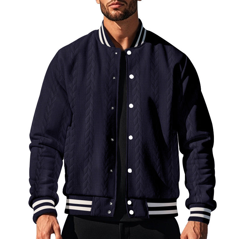 Herren Collegejacke Urban Style Strickdesign Schwarz