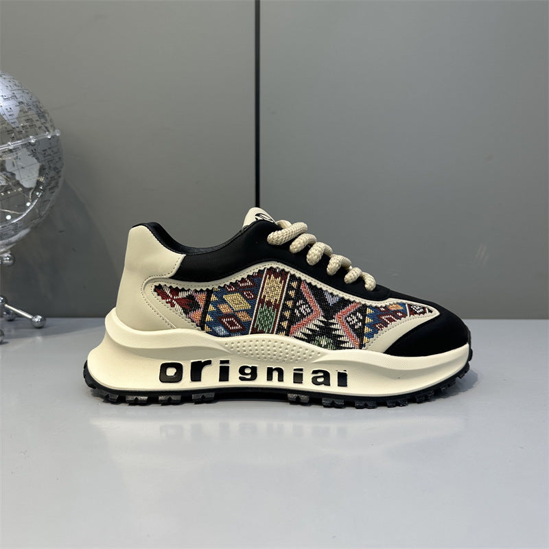 Damen Sneaker Sportlich Geometrisches Muster Schwarz
