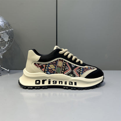 Damen Sneaker Sportlich Geometrisches Muster Schwarz