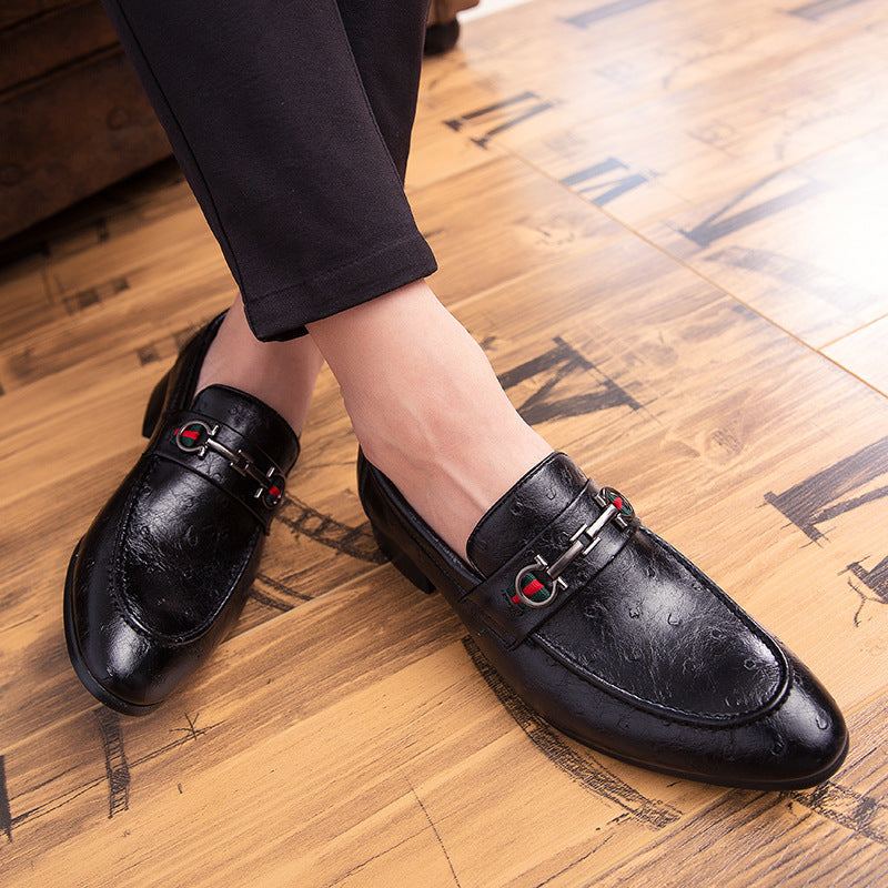 Herren Mokassins Leder Elegant Schnallenverschluss Schwarz - BerlinGlamour