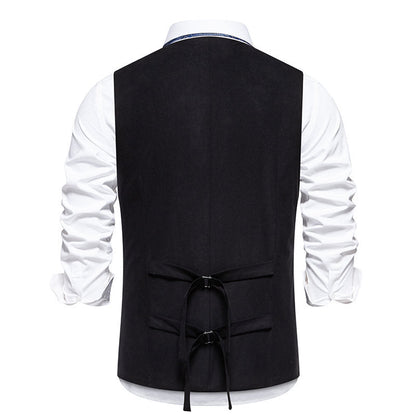 Herren Weste Elegant Mit Knopfleiste und Taschen