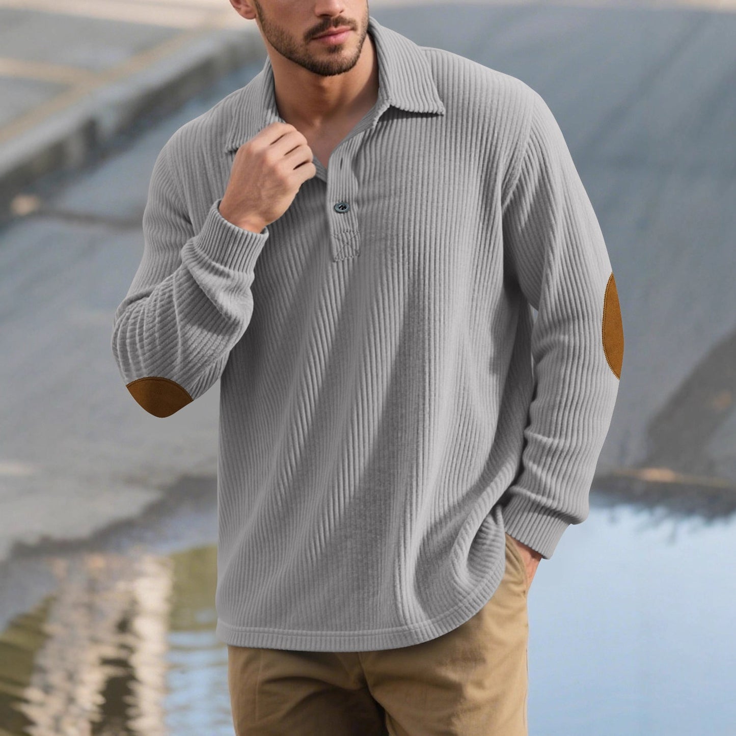 Herren Polohemd Langarm Elegant Berlin Style