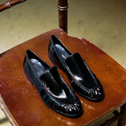 Damen Loafers Elegante Rüschenschuhe Damenmodell - BerlinGlamour