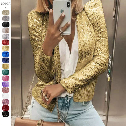 Glitzernde Damen Strickjacke Elegant Frauen - BerlinGlamour
