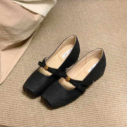 Damen Ballerinas Elegant Verstellbar mit Blüten Detail
