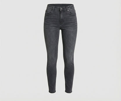 Damen Cargo-Hose Hochtailliert Slim Fit Modern