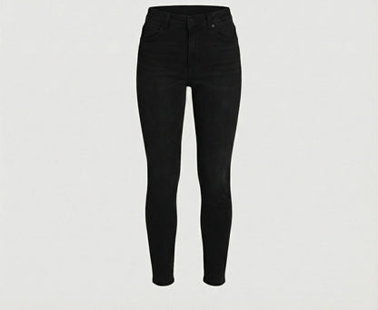 Damen Cargo-Hose Hochtailliert Slim Fit Modern