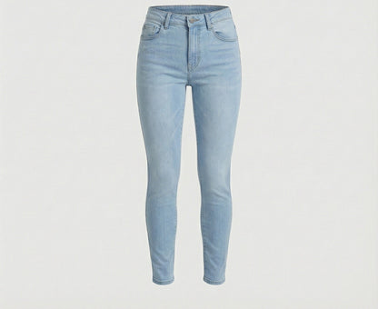 Damen Cargo-Hose Hochtailliert Slim Fit Modern