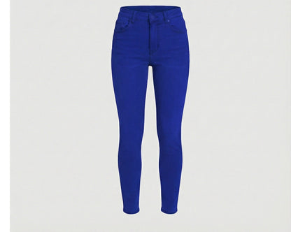 Damen Cargo-Hose Hochtailliert Slim Fit Modern