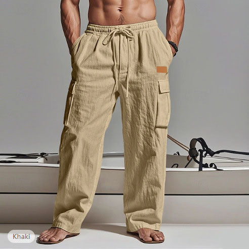 Herren Hose Bequem Alltag mit Taschen Elegant