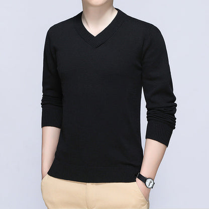 Herren Pullover V-Ausschnitt Fein Strick Modern