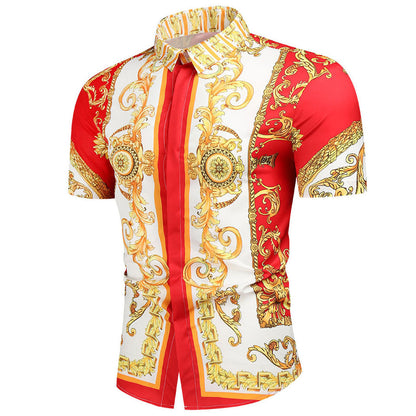 Herren Kurzarmhemd Barock Design Elegant Berlin