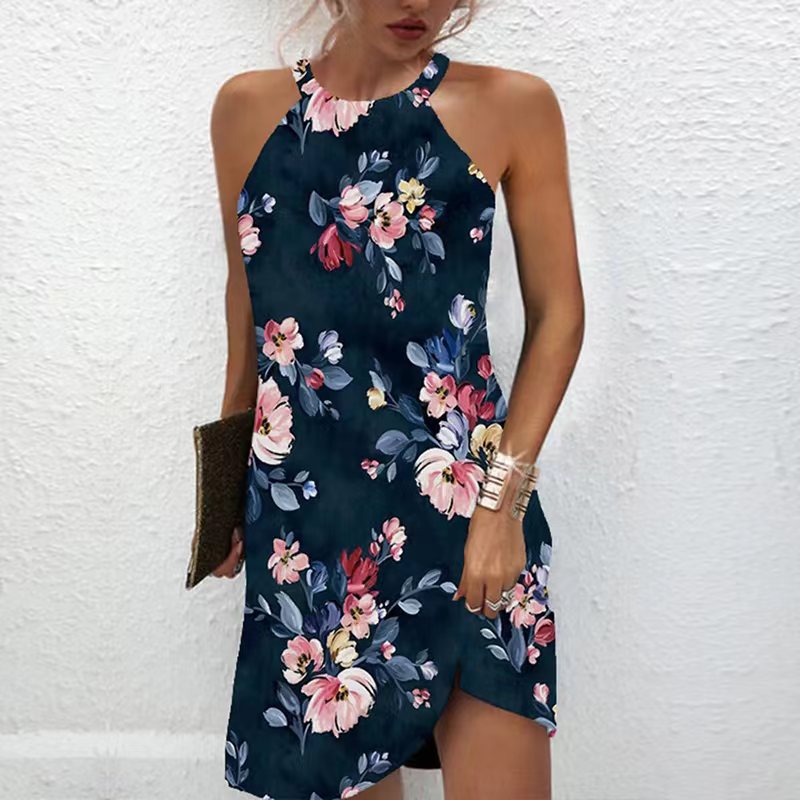 Sommerkleid Damen Kurz Floral Mode Kleid