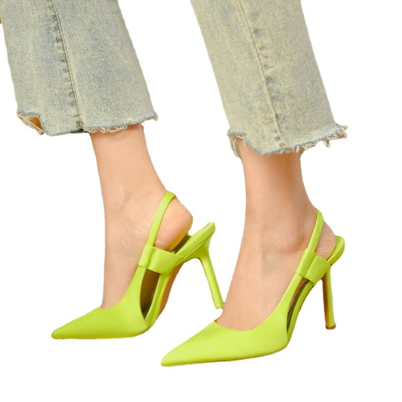 Damen High Heel Slingpumps Spitze Absatz Elegante Schuhe