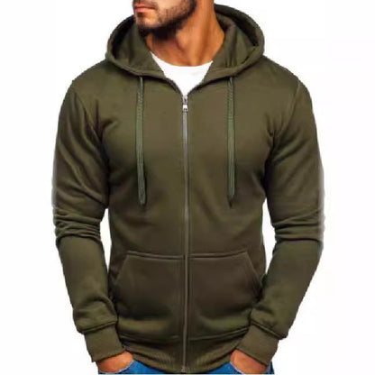 Herren Sweatjacke Durchgehend Reißverschluss Taschen Sportlich