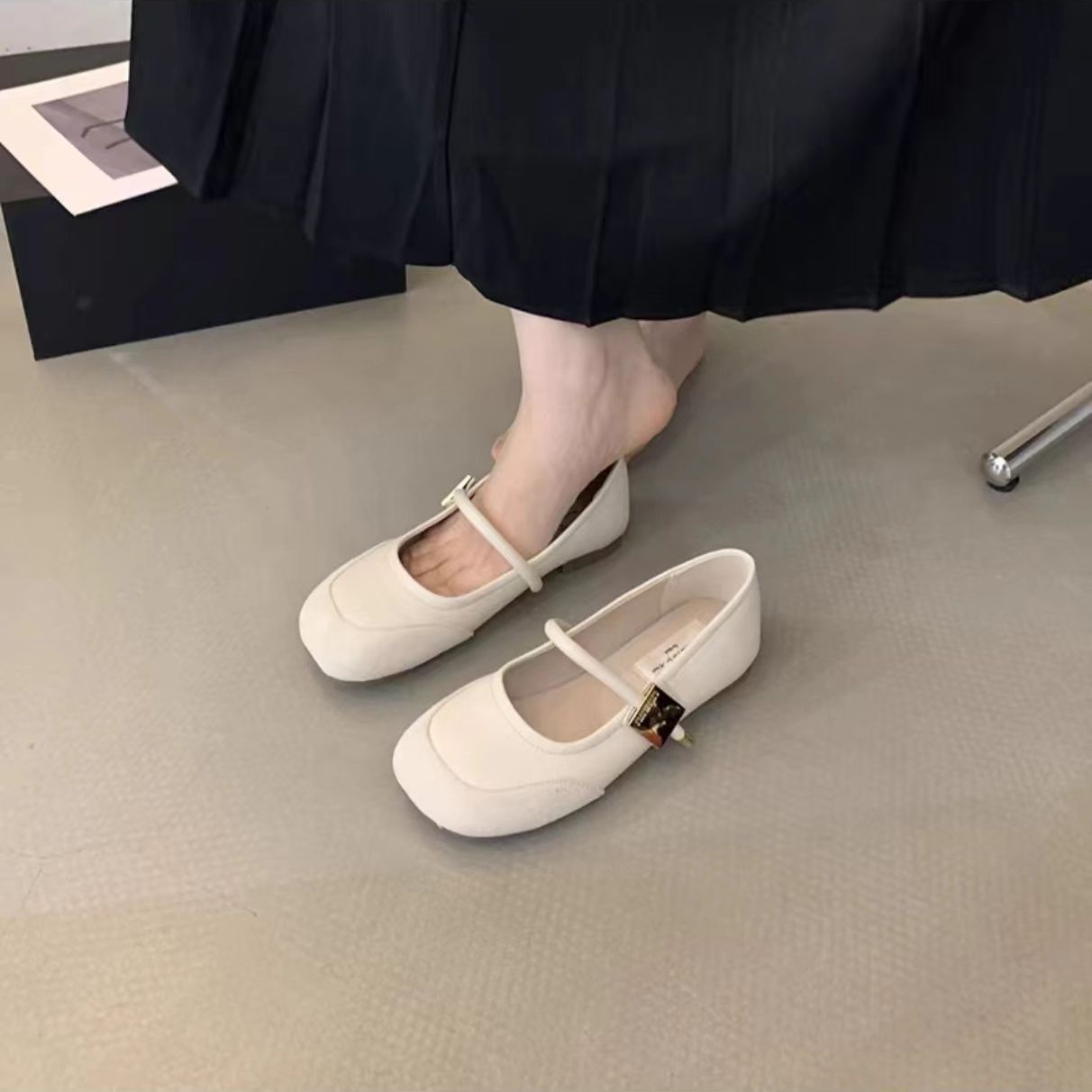 Damen Ballerina Schuhe Elegantes Design Mit Riemen Modern