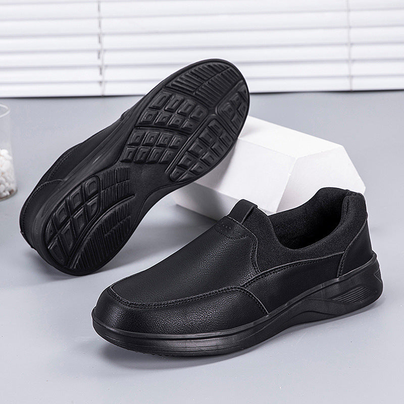 Damen Slip-On Sneaker Bequem Leder Schwarz - BerlinGlamour