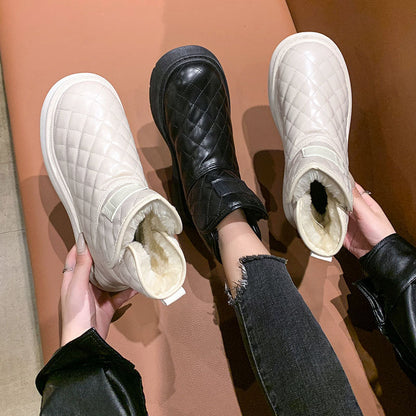 Damen Winterboots Warm Kuschelig mit Reißverschluss