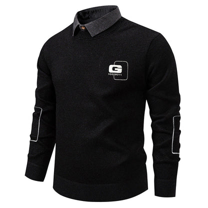 Herren Pullover Eleganter Kragen Strickmuster Modern