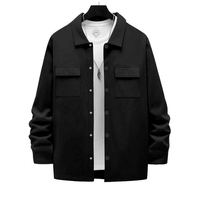 Herren Hemdjacke Modern mit Taschen Komfortable Schnitt