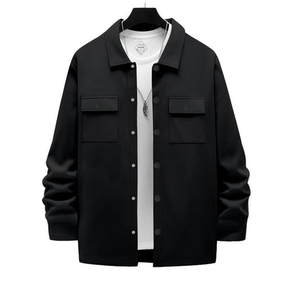 Herren Hemdjacke Modern mit Taschen Komfortable Schnitt