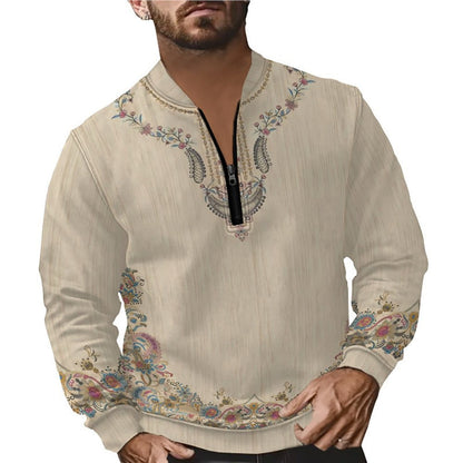 Herren Sweatshirt Reißverschluss Modern Sportlich