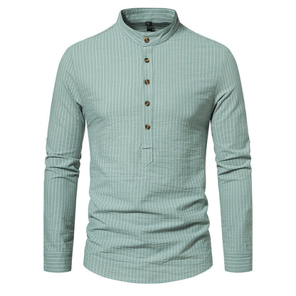 Herren Hemd Stehkragen mit feinen Streifen Modern