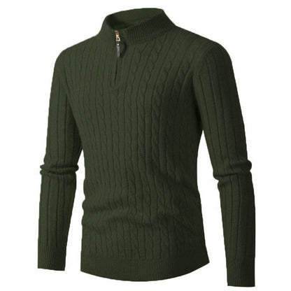 Herren Strickpullover Rippoptik Reißverschluss Modern