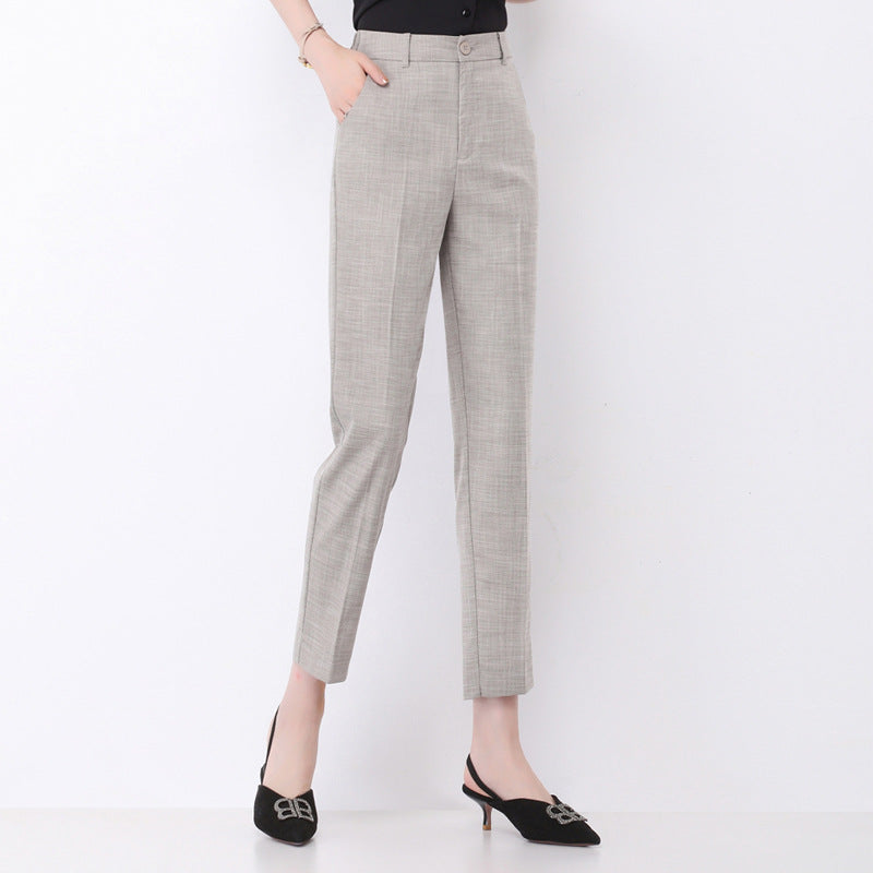 Damen Slimfit Stoffhose Elegant Schwarz