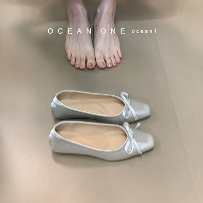 Elegante Damen Ballerinas mit Schleifendetail Schwarz