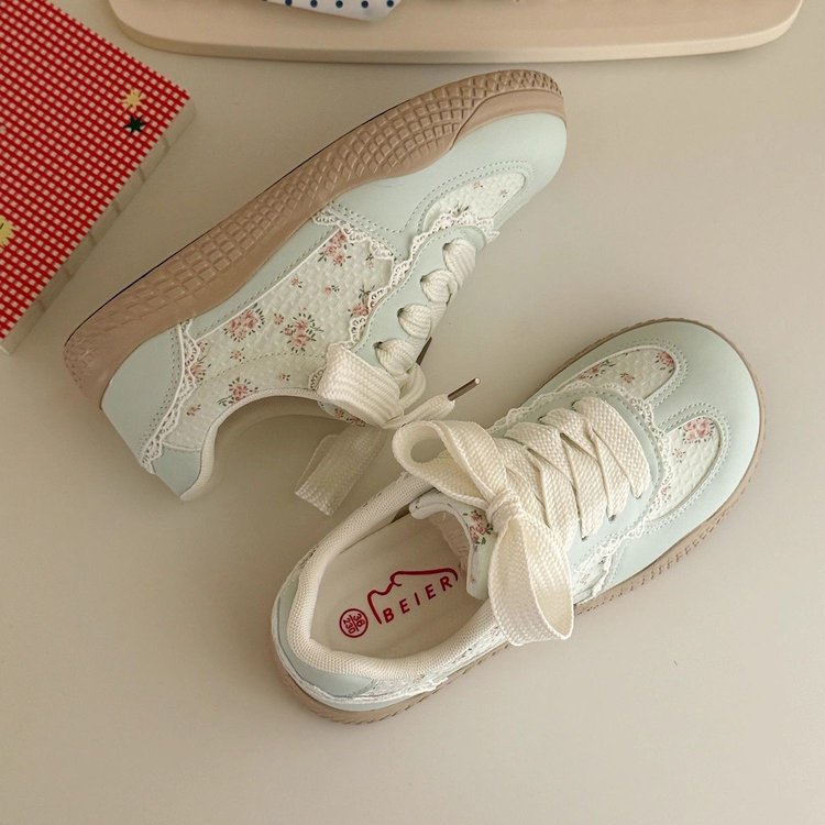 Damen Sneaker Floral Luxus Spitze Fashion Schuhe