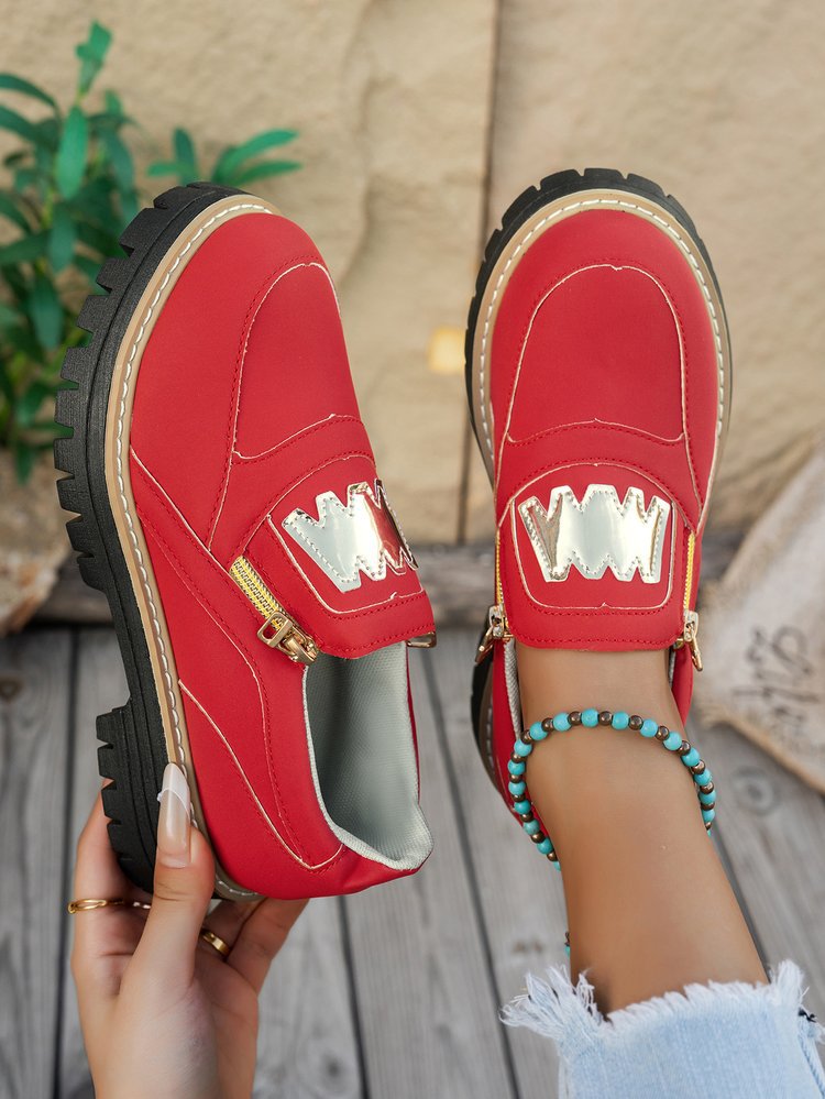 Damen Slipper Sportlich Glänzend Rutschfest