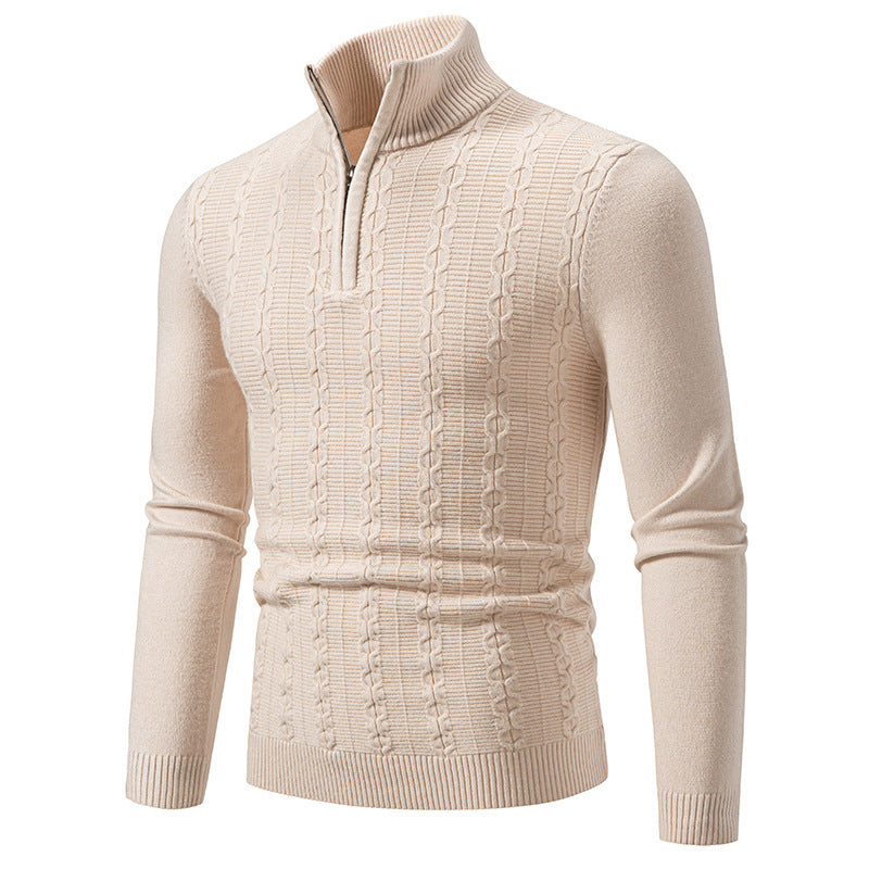 Herren Strickpullover Modern Stehkragen Struktur Optik