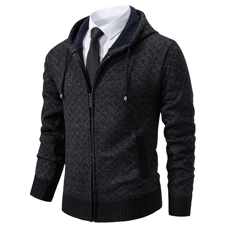 Herren Jacke Modern Wabenmuster Kapuze Trendy